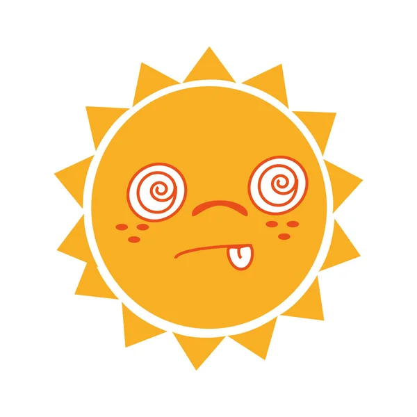 Sun funny cartoon graphic design. — Stock Vector