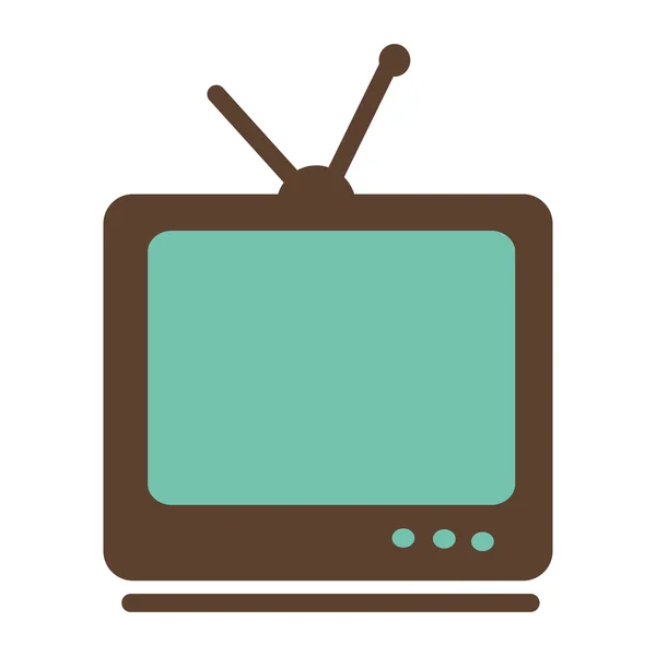 Vintage tv con antena — Vector de stock