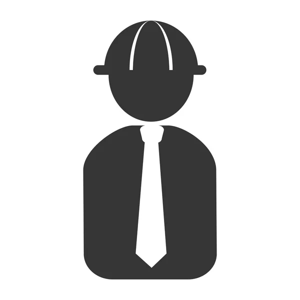 Инженер со шлемом и галстуком — стоковый вектор