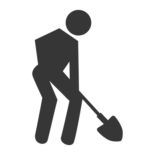 Worker with tools working pictogram — Διανυσματικό Αρχείο