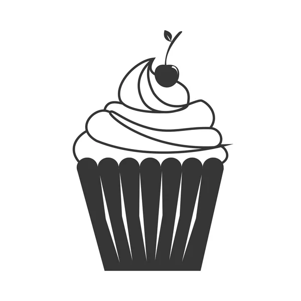 Delicioso cupcake icono plano . — Archivo Imágenes Vectoriales
