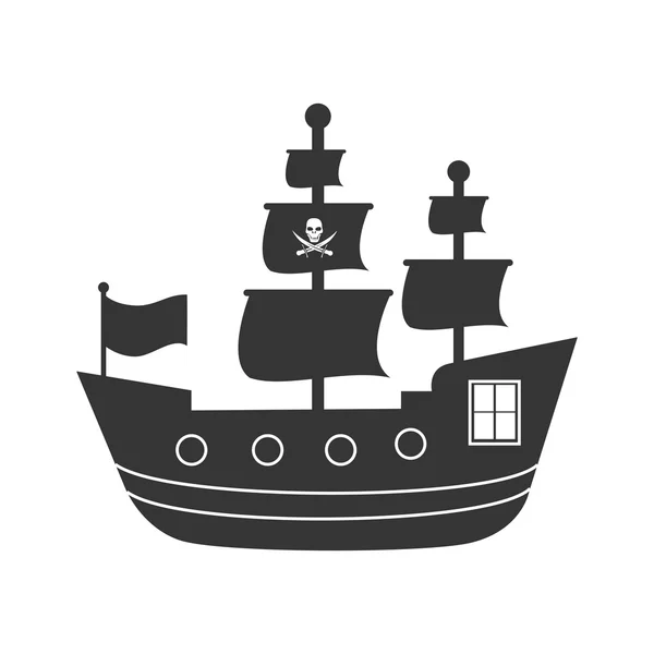 Pirate bateau isolé icône conception graphique, illustration vectorielle . — Image vectorielle