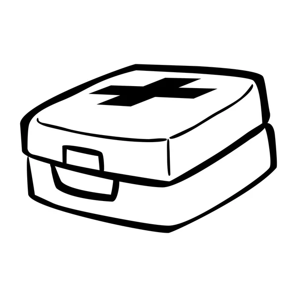 Trousse ou valise de premiers soins d'urgence médicale . — Image vectorielle