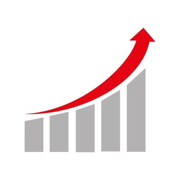 Statistiche finanziarie in crescita grafica, illustrazione vettoriale . — Vettoriale Stock