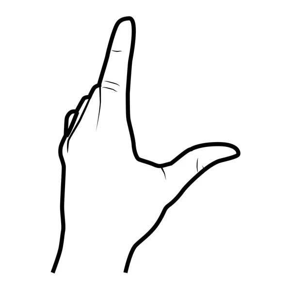 Handen symboliserar gest, isolerad platta ikonen. — Stock vektor