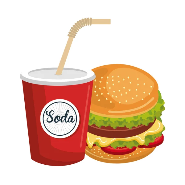 Delicioso ícone de design de tema de fast food . — Vetor de Stock