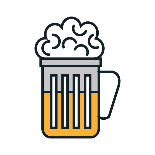 Copa de cerveza fría y deliciosa . — Vector de stock