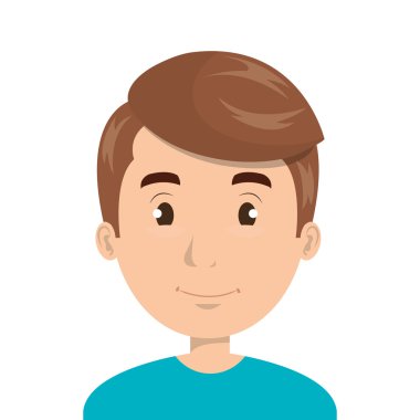 Genç adam yüz karikatür tasarım.