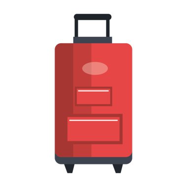 Çanta çanta seyahat izole düz simgesi, vektör çizim.