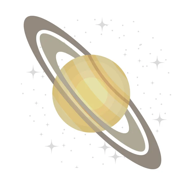 Planet of milky way galaxy isolated icon. — Stock Vector