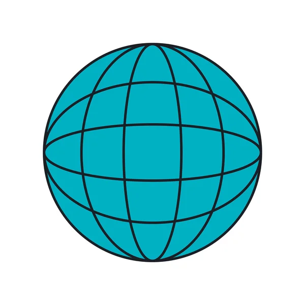 Blaue Kugel, die die globale Verbindung simuliert. — Stockvektor