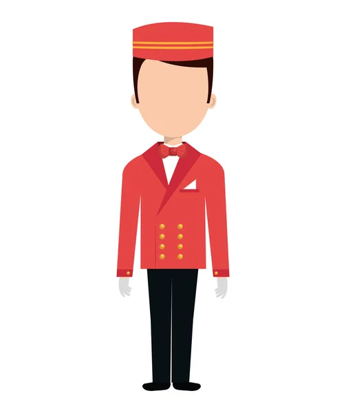 Hotel avatar trabajador aislado icono . — Archivo Imágenes Vectoriales