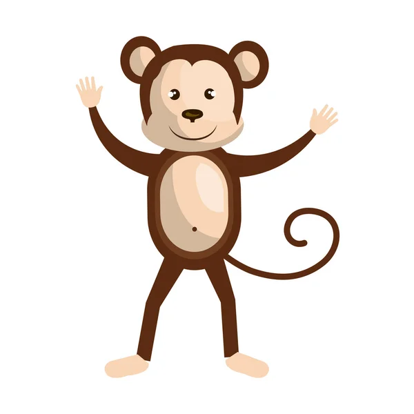 Sirk maymunu hayvan karikatür tasarım, vektör çizim. — Stok Vektör