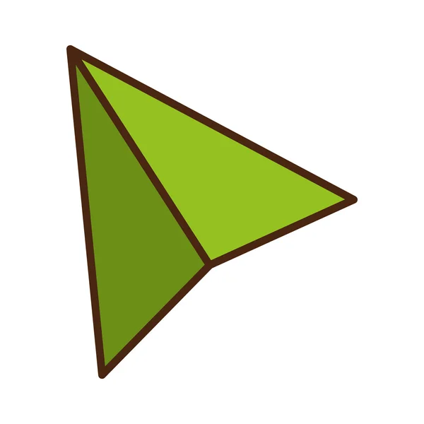 Green paper plane isolated flat icon, vector illustration graphi — Stock Vector