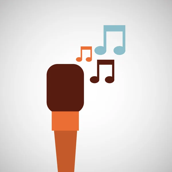 Microphone music note singer — Stock Vector