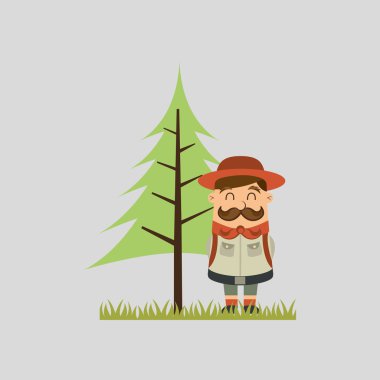 ağaç ve nesne ile kamp tasarım