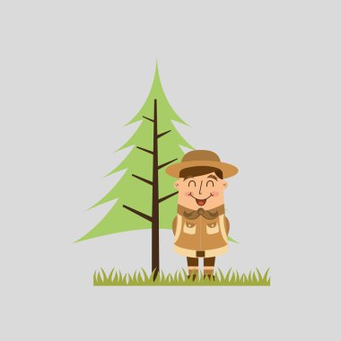 ağaç ve nesne ile kamp tasarım