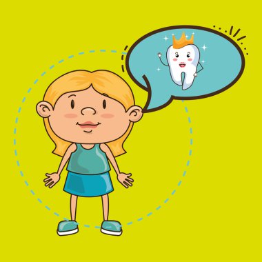Diş izole simgesi tasarım kızla
