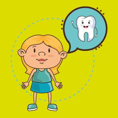 Diş izole simgesi tasarım kızla