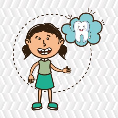 Diş izole simgesi tasarım kızla