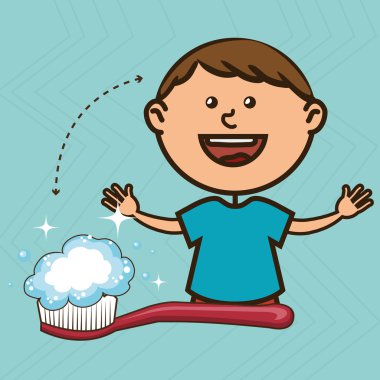 çocuk diş fırçası ile izole simgesi