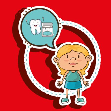Diş izole simgesi tasarım kızla