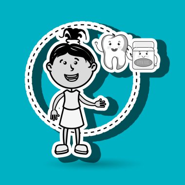 Diş izole simgesi tasarım kızla