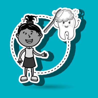 Diş izole simgesi tasarım kızla