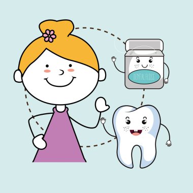 Diş izole simgesi tasarım kızla