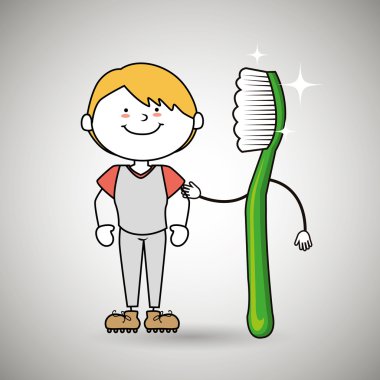 çocuk diş fırçası ile izole simgesi