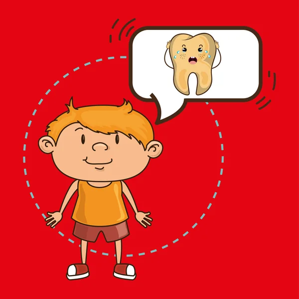 Παιδί με δόντι απομονωθεί εικονίδιο σχεδιασμός — Διανυσματικό Αρχείο