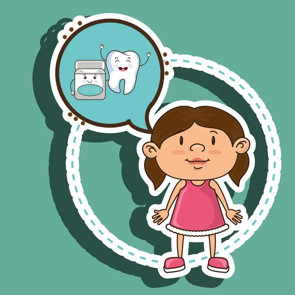 Menina com dente design ícone isolado —  Vetores de Stock