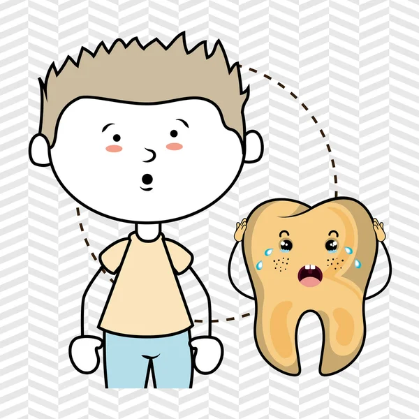 Dent malade enfant isolé icône conception — Image vectorielle