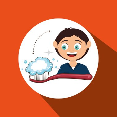 çocuk diş fırçası ile izole simgesi