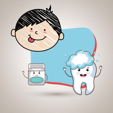 çocuk diş gülümseyen izole simgesi