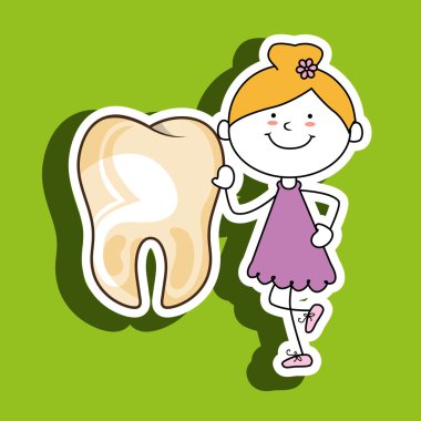 kız mutlu diş izole simgesi