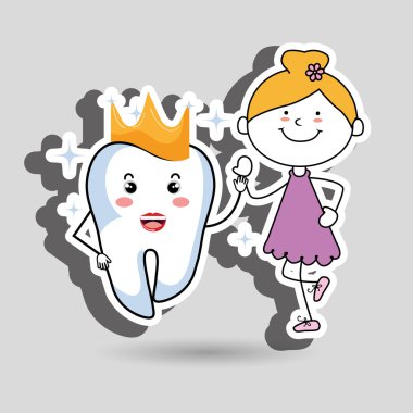 Diş izole simgesi tasarım kızla