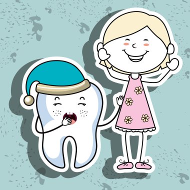 Diş izole simgesi tasarım kızla