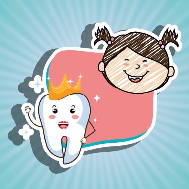 Diş izole simgesi tasarım kızla