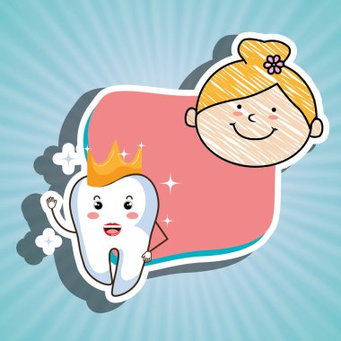 Diş izole simgesi tasarım kızla