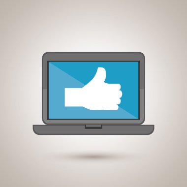 laptop ve el simgesi tasarım izole