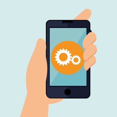 Smartphone ile izole el simgesi tasarım