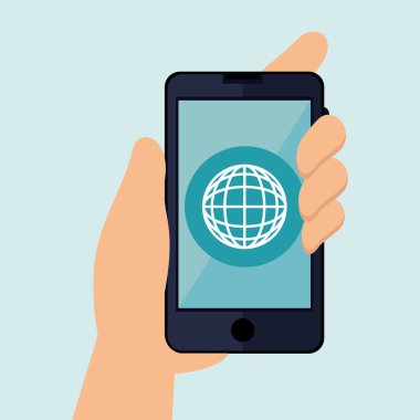 Smartphone ile izole el simgesi tasarım