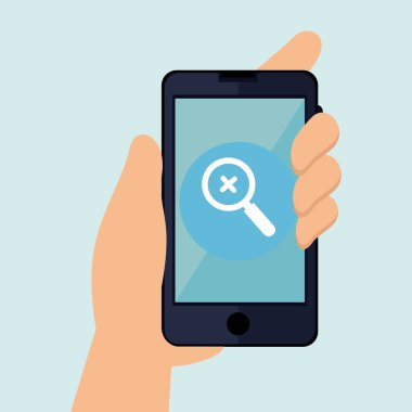 Smartphone ile izole el simgesi tasarım