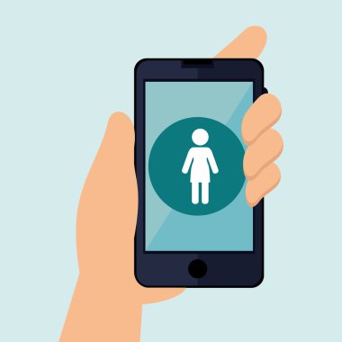 Smartphone ile izole el simgesi tasarım