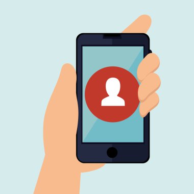 Smartphone ile izole el simgesi tasarım