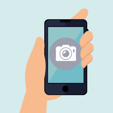 Smartphone ile izole el simgesi tasarım