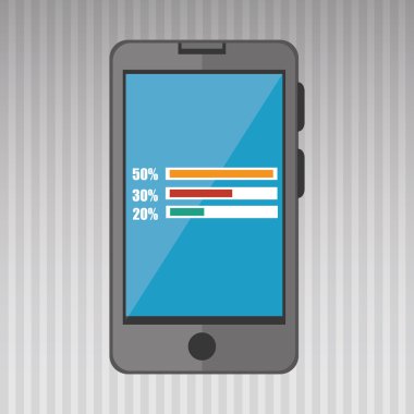 Smartphone ve istatistik simgesi tasarım izole