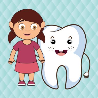 Diş izole simgesi tasarım kızla