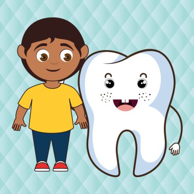 çocuk ve diş izole simgesi